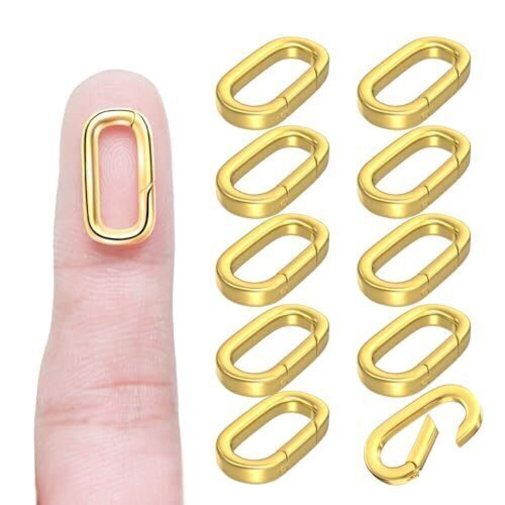 8235 10Pcs Carabiner Clip Pendant Clasps – 18K Gold Necklace Clasp